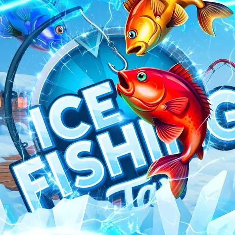 Peces rojo, dorado y azul del juego Ice Fishing